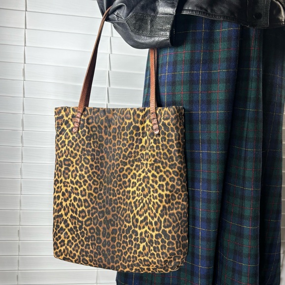 Lucky Brand Handbags - Lucky Brand Tote Bag Leopard Print Cotton Shoulder Straps Travel Work Office GO